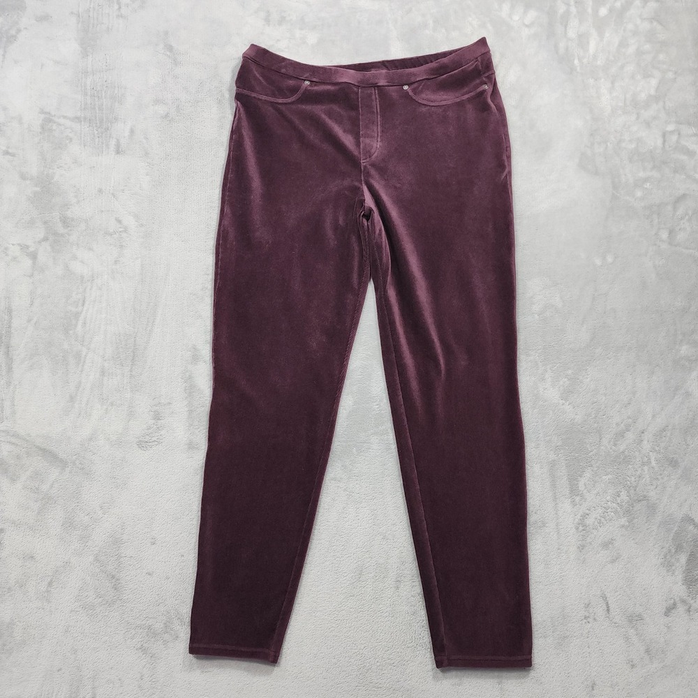 Style&Co Leggings Womens XX LARGE Purple Burgundy Corduroy Jegging Ankle Stretch